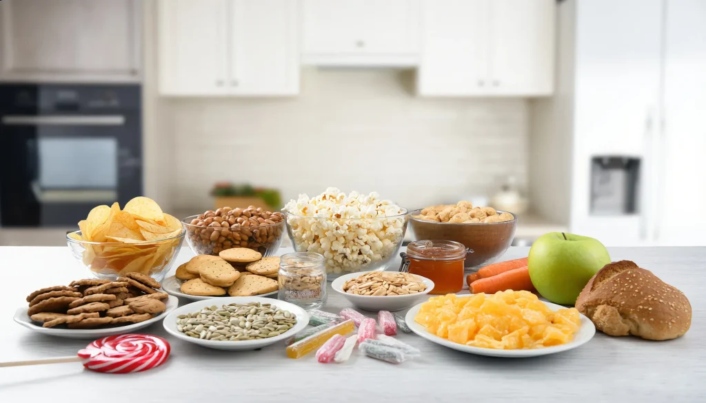Запрещенные продукты: твердые продукты, липкие продукты, крупные